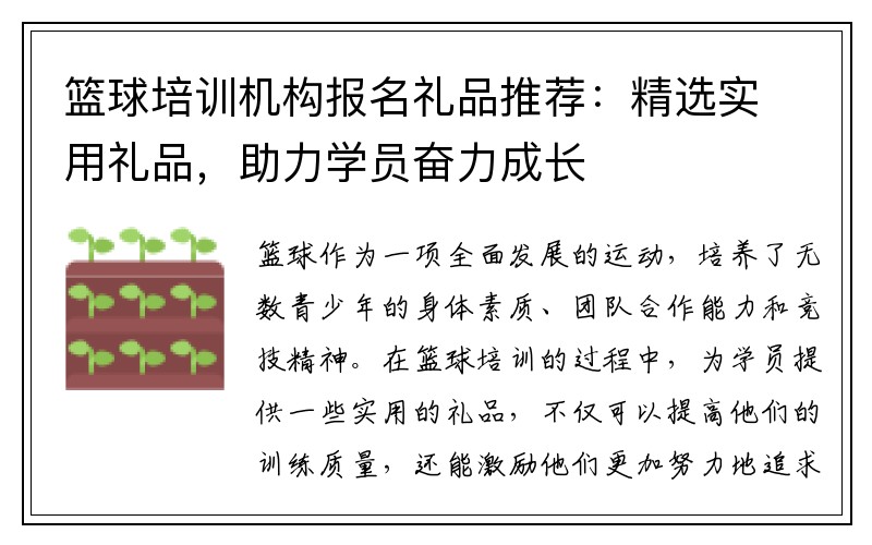 篮球培训机构报名礼品推荐：精选实用礼品，助力学员奋力成长